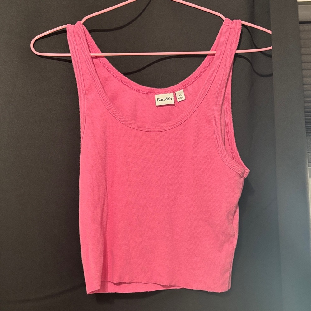STAUD Vibrant Pink Tank Top